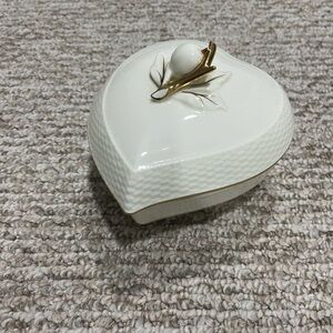 Mikasa candy dish ivory bone China with gold accent